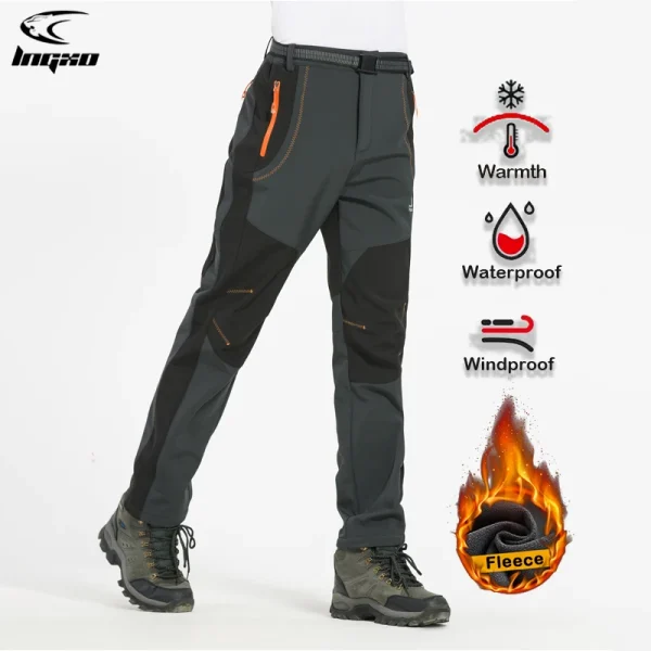 LNGXO Men’s Winter Pants – Windproof, Waterproof, and Ideal for Hiking & Outdoor Adventures